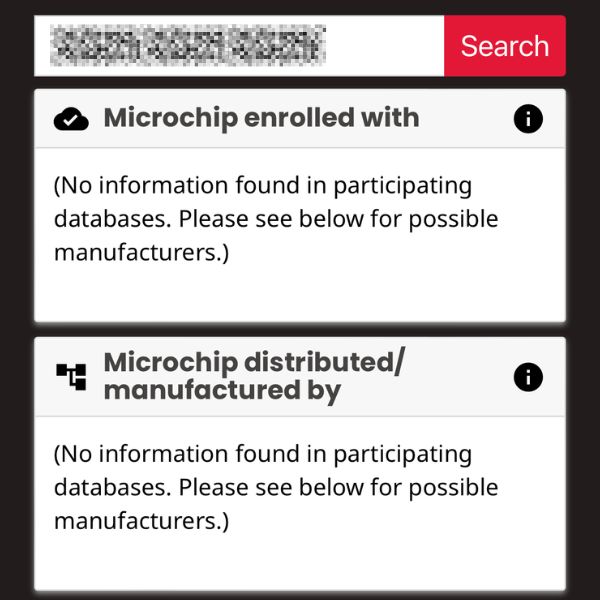 microchip not registered